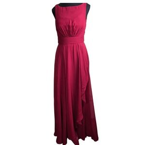 AW Bridal‎ Womens Dress Size 4 Wedding Bridesmaid Formal Burgundy Halter A-line